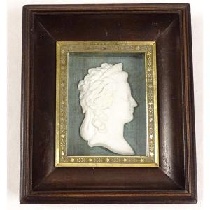 Portrait Profil Biscuit Buste Reine Marie-Antoinette Miniature Début XIXème