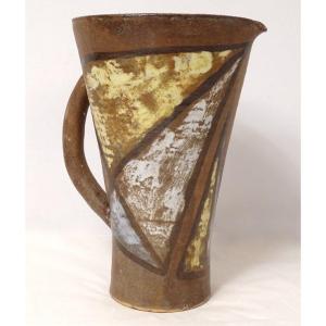 Ceramic Pitcher Vallauris Alexandre Kostanda Geometric Abstract Twentieth