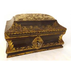 Box Sewing Box Lacquered Wood Gilding Bronze Eighteenth Century