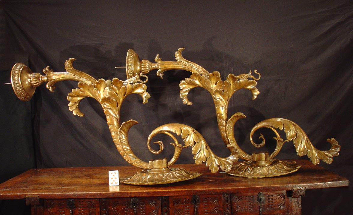  Pair Of Large 17th C Italian Sconces