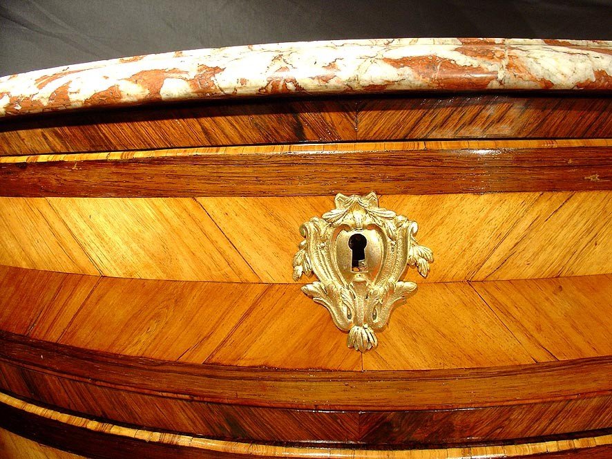 18th C  French Regence  Half Moon Commode-photo-4