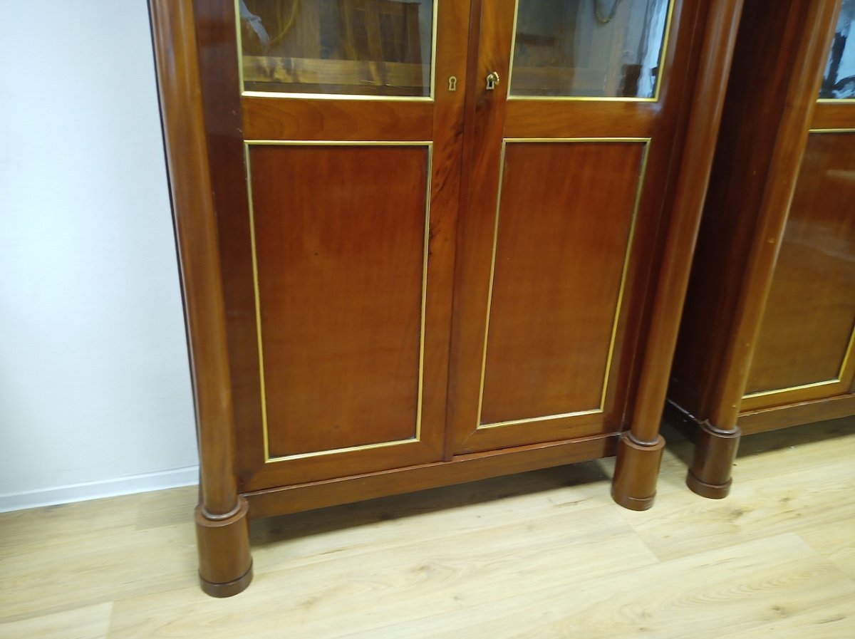 Pair Of Showcases / Empire Mahogany Library-photo-2