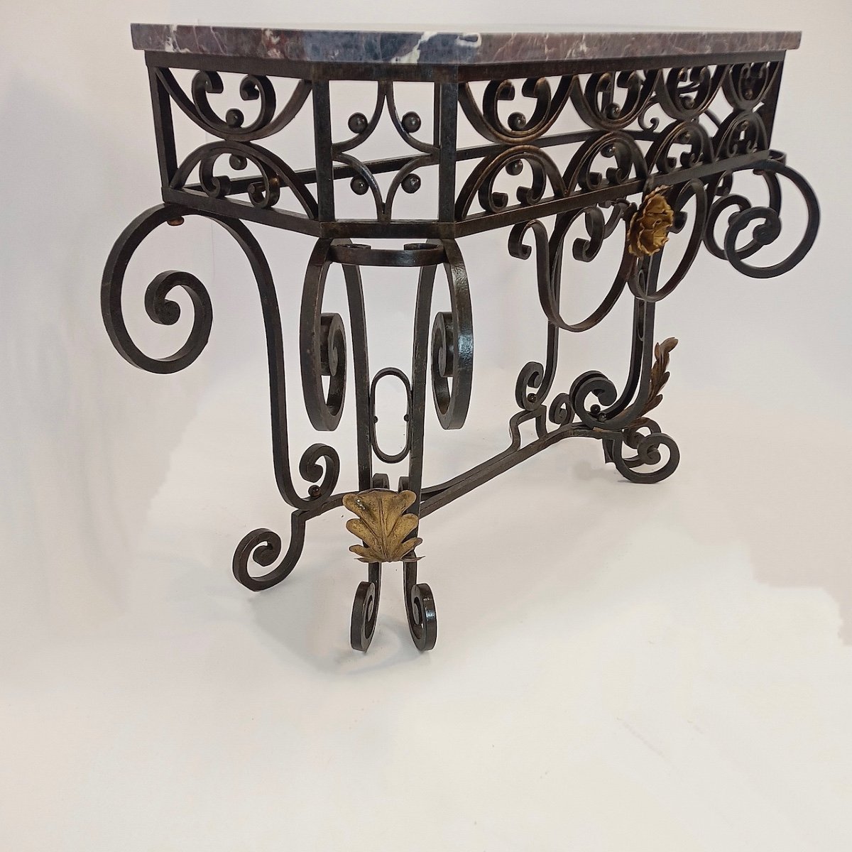 Large Iron Console, Signed P. Rose-photo-2