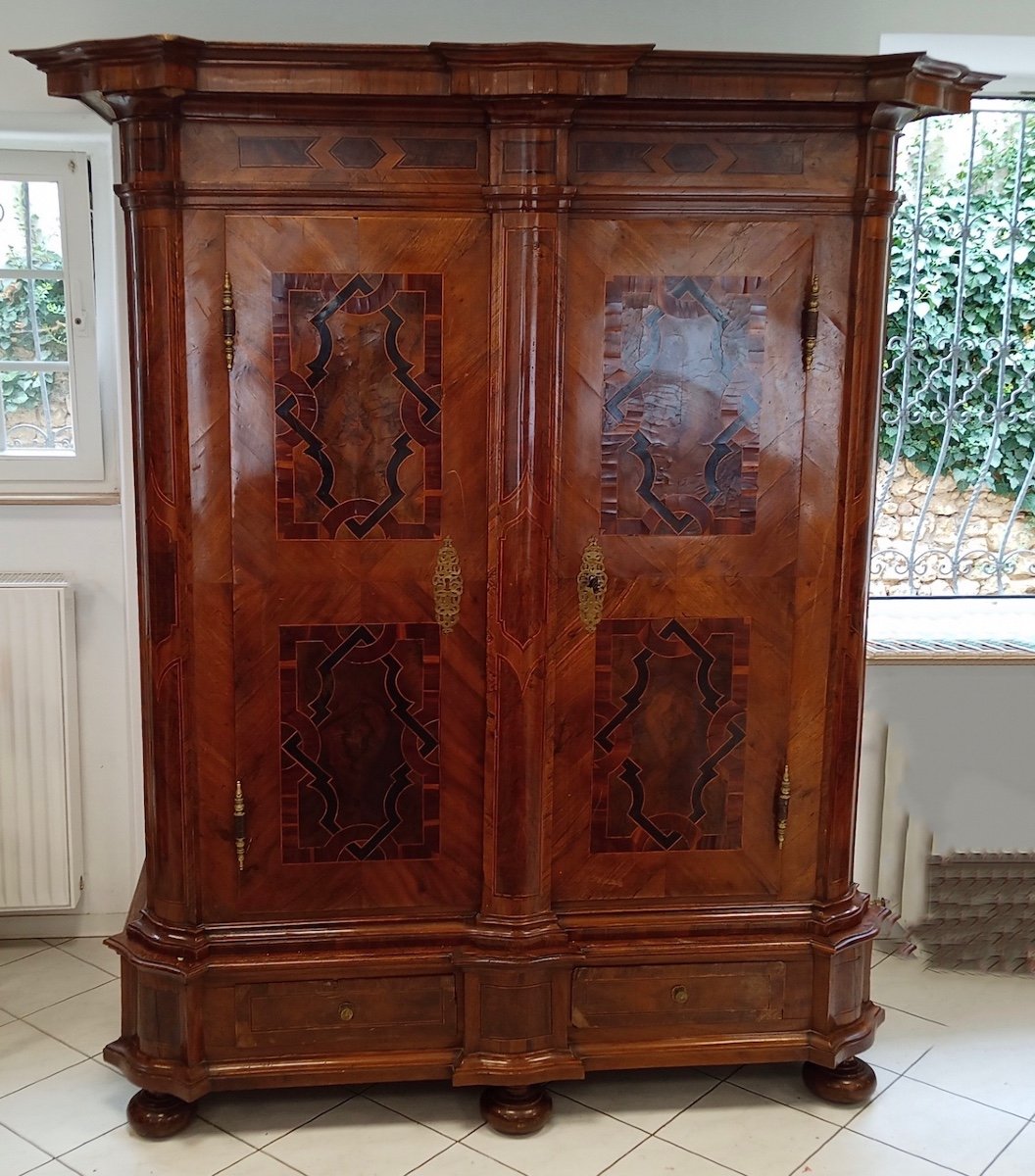 Armoire Baroque Allemande Du Milieu Du XVIIIe Siècle-photo-5