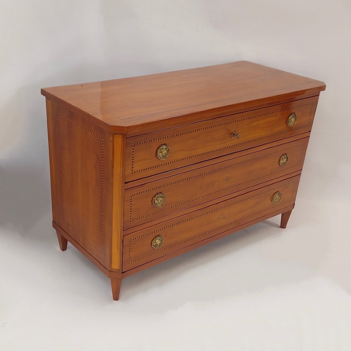 Classicisme / Commode L.xvi Merisier Vers 1800-photo-2