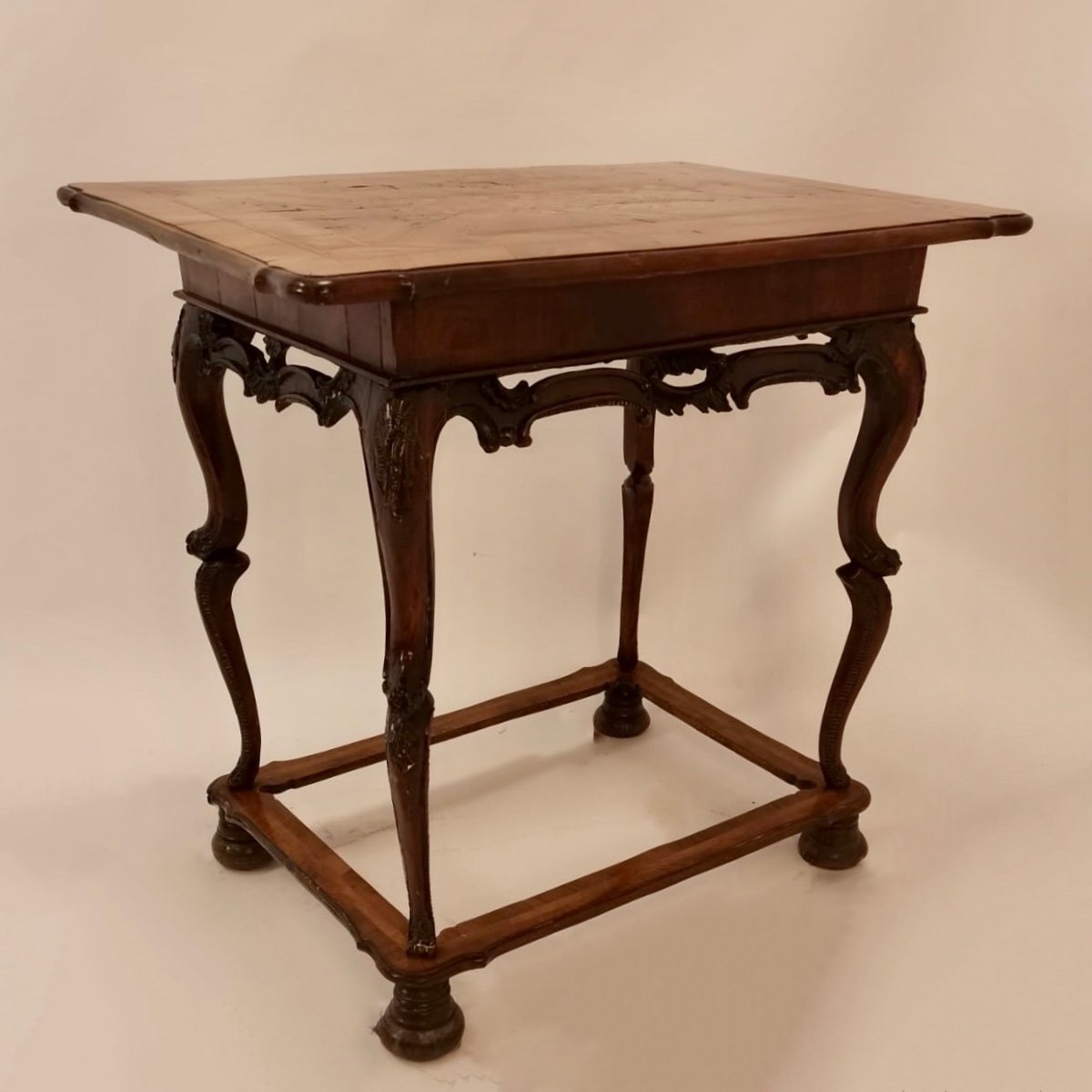 18th Century German Baroque Table With Magnificent Marquetry-photo-7