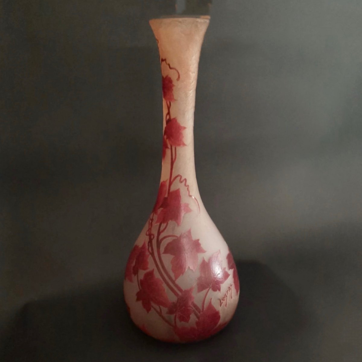 Vase Art Déco "legras" Feuilles De Vigne-photo-4