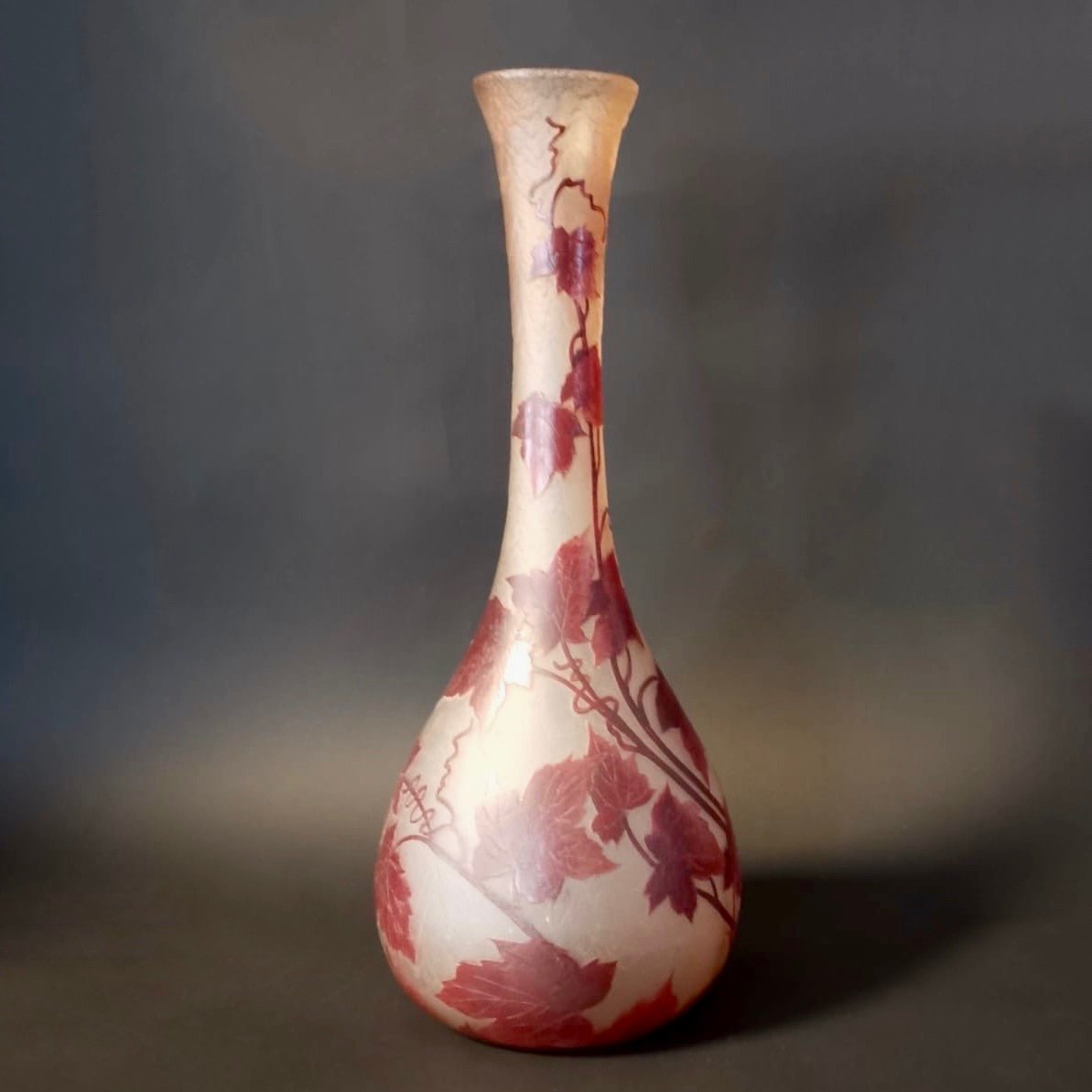 Vase Art Déco "legras" Feuilles De Vigne