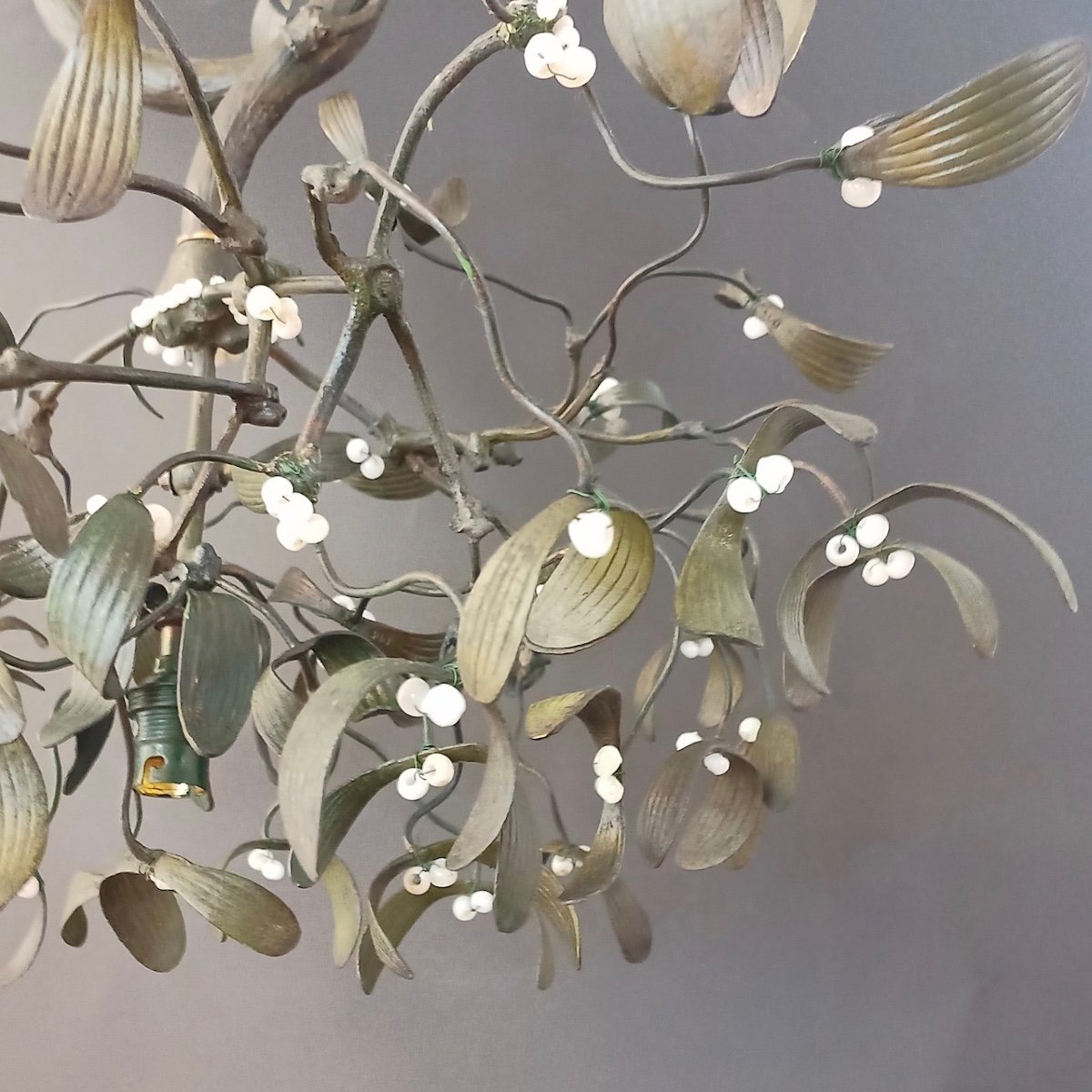 "Lustre En Boulle de Gui " Art Nouveau, France Vers 1900-1920-photo-4
