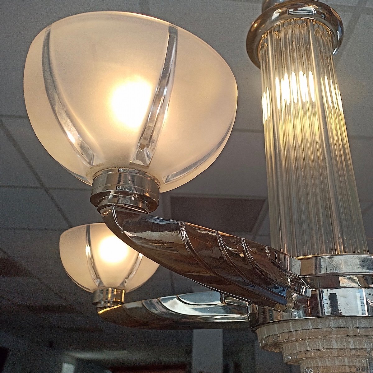  Art Deco Ceiling Light, France Circa 1930, "atelier Petitot", Model 1475-photo-1