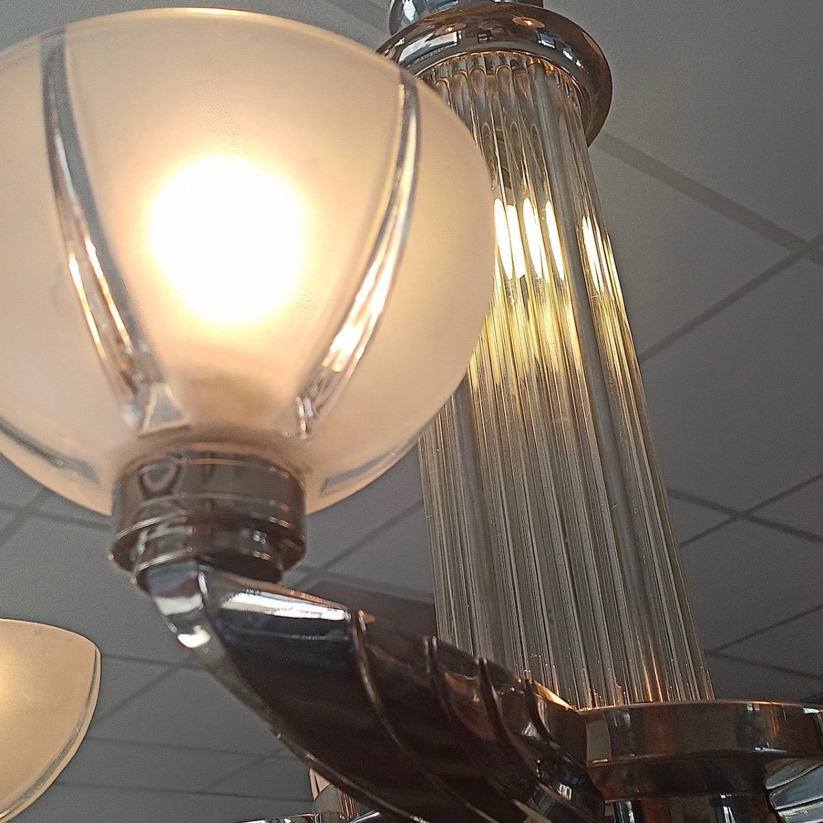  Art Deco Ceiling Light, France Circa 1930, "atelier Petitot", Model 1475-photo-2