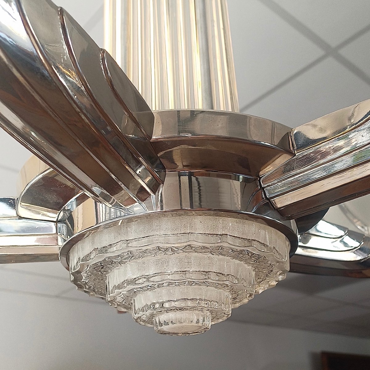  Art Deco Ceiling Light, France Circa 1930, "atelier Petitot", Model 1475-photo-6