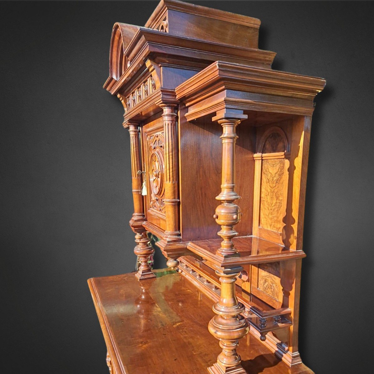 Large Wilhelminian Style Buffet, Circa 1880, Solid Walnut-photo-4