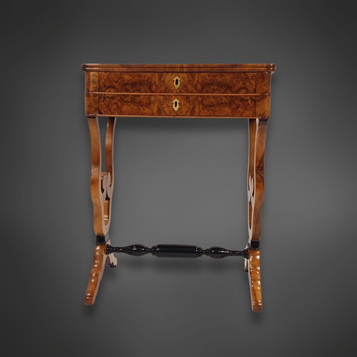 Lyra Biedermeier Coffee Table Circa 1840 In Walnut-photo-1