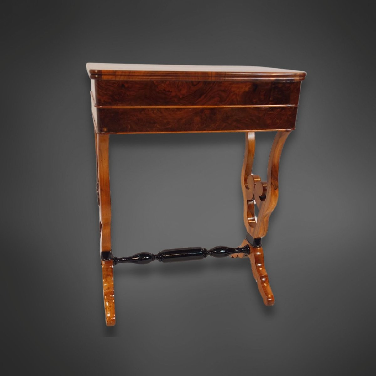 Lyra Biedermeier Coffee Table Circa 1840 In Walnut-photo-4