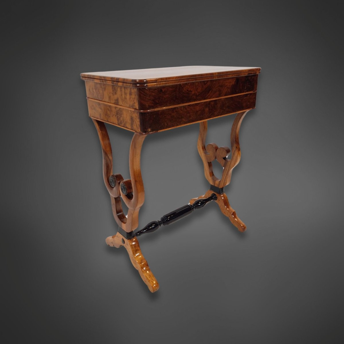 Lyra Biedermeier Coffee Table Circa 1840 In Walnut-photo-5