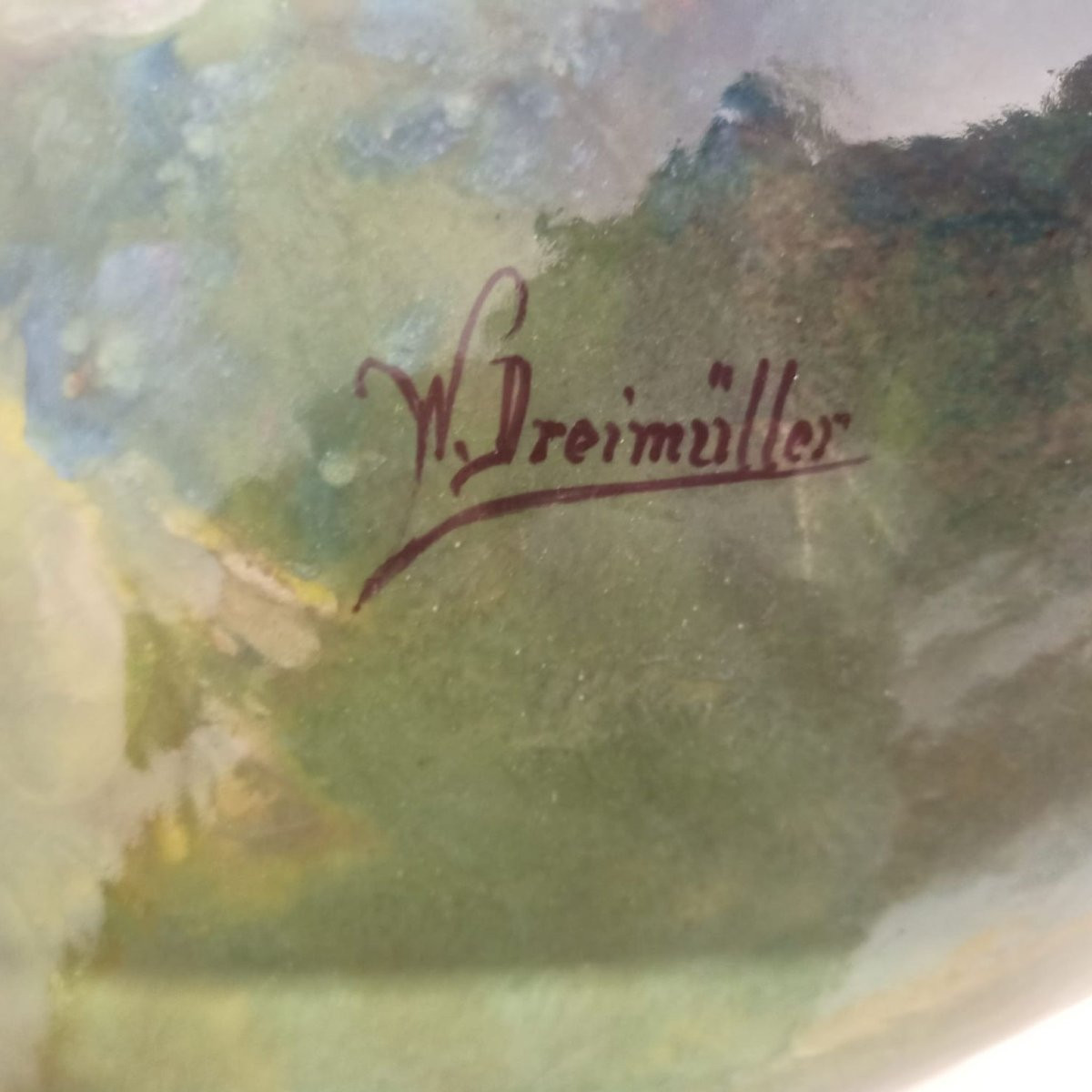 Grand vase à couvercle Art Nouveau par F. A. Mehlem, Bonn – vers 1900  – signé W. Dreimüller -photo-3