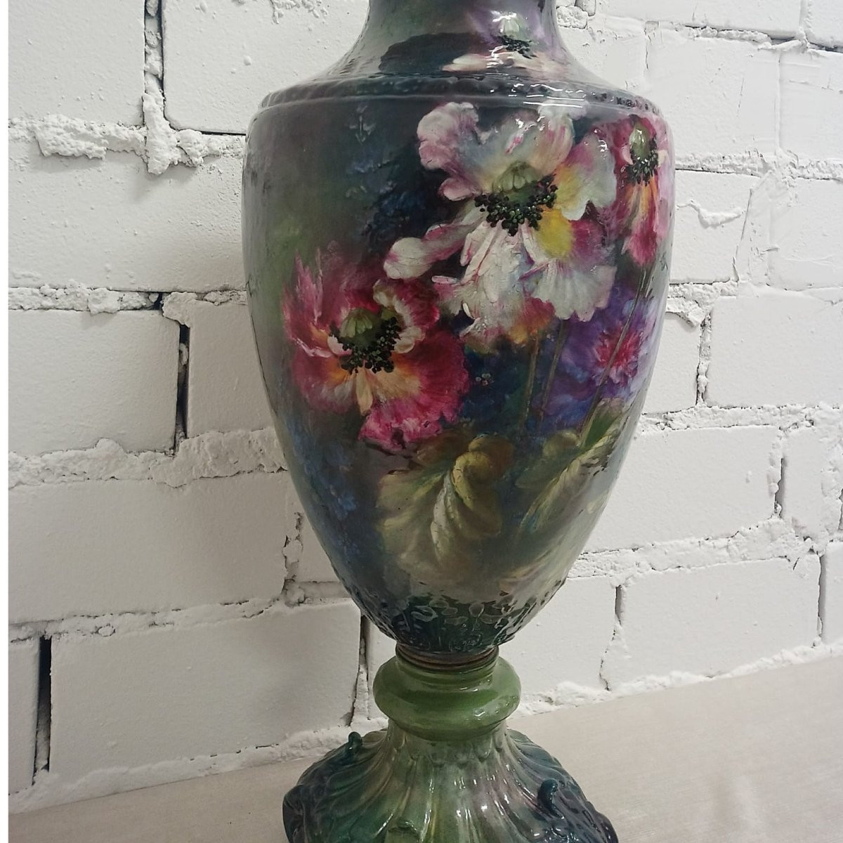 Grand vase à couvercle Art Nouveau par F. A. Mehlem, Bonn – vers 1900  – signé W. Dreimüller -photo-2