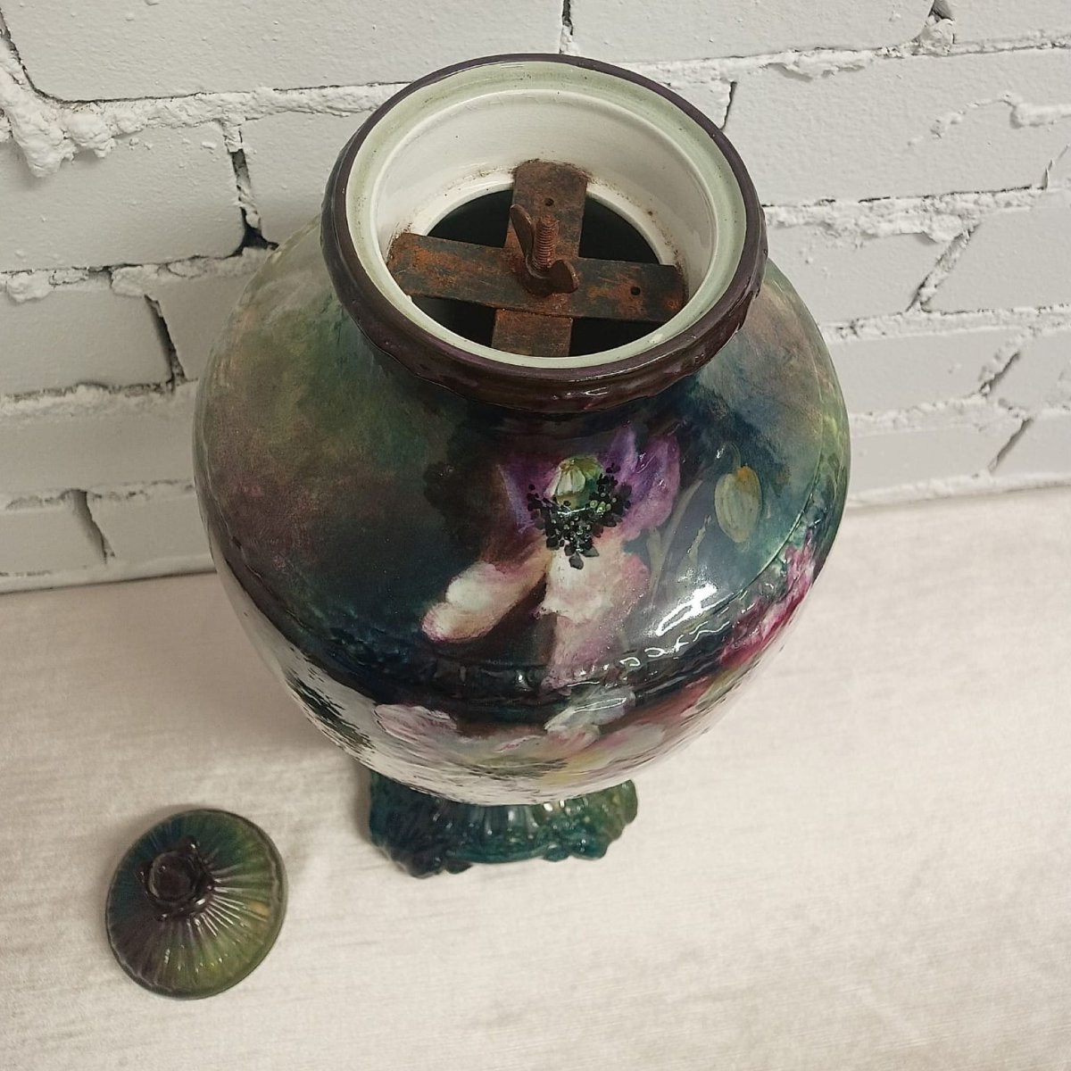 Grand vase à couvercle Art Nouveau par F. A. Mehlem, Bonn – vers 1900  – signé W. Dreimüller -photo-8