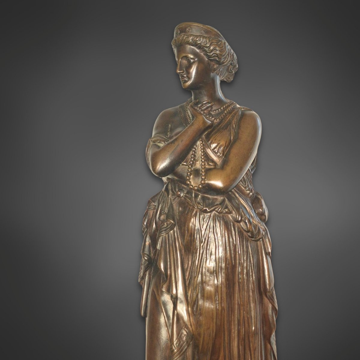 "helen Of Troy" – Patinated Bronze, By Jean-baptiste Clesinger, Mid-19th Century-photo-6