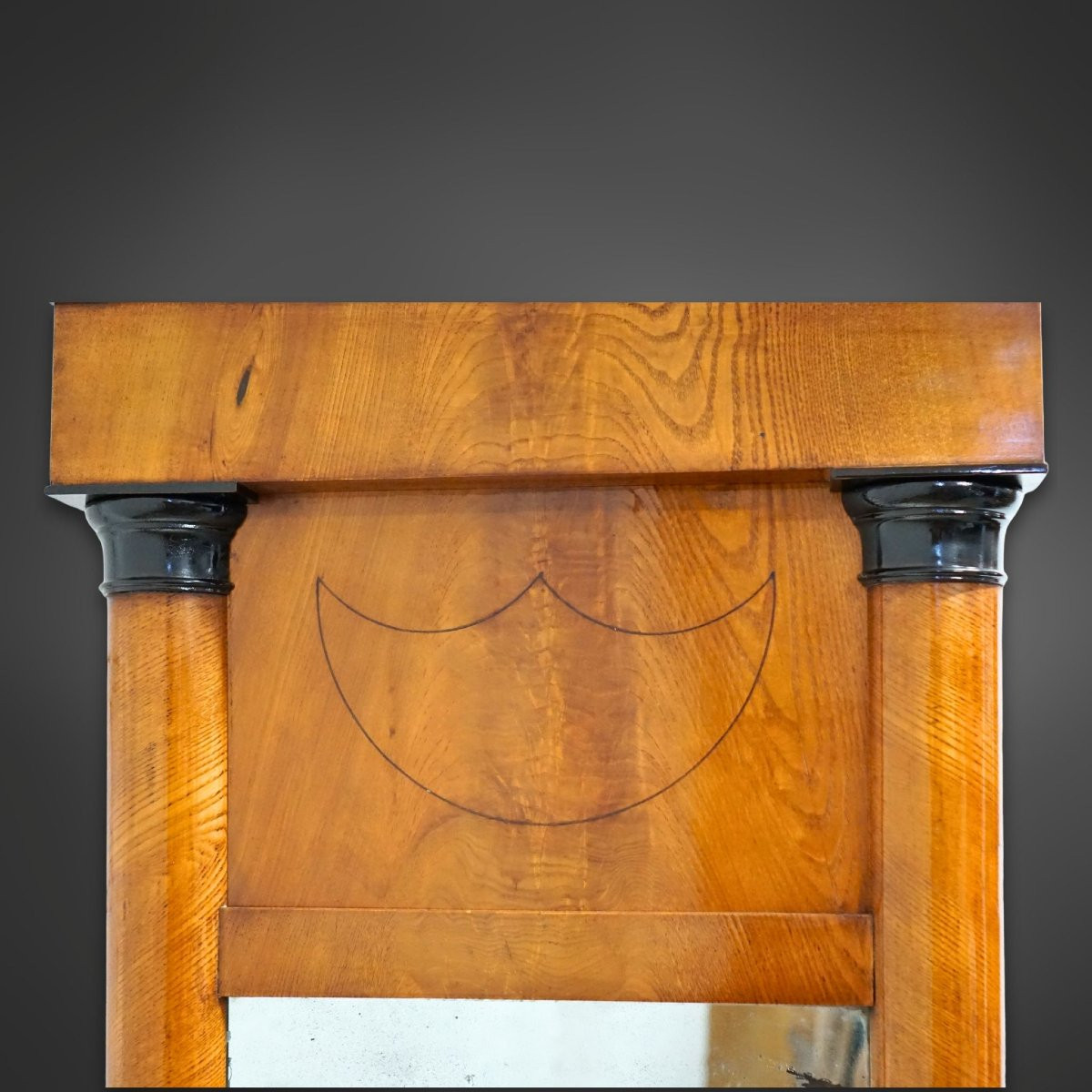 Biedermeier Mirror With Half-columns – Original Circa 1820/30-photo-3