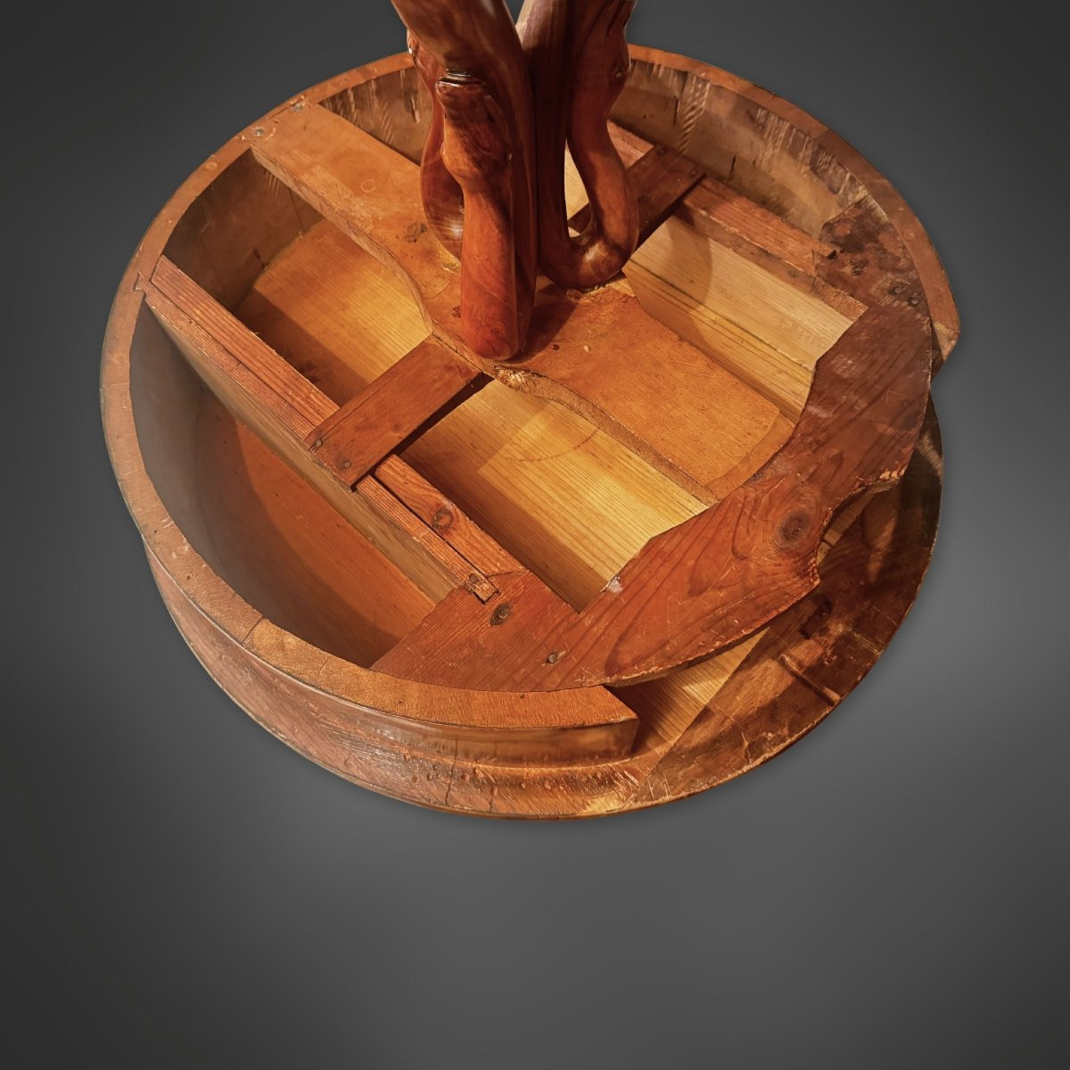 Biedermeier Walnut Side Table Decorated With Swans - Germany, Circa 1820-photo-4