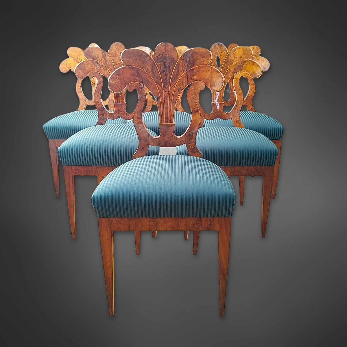 Six  chaises de salle à manger Biedermeier, vers 1830 Vienne -photo-2