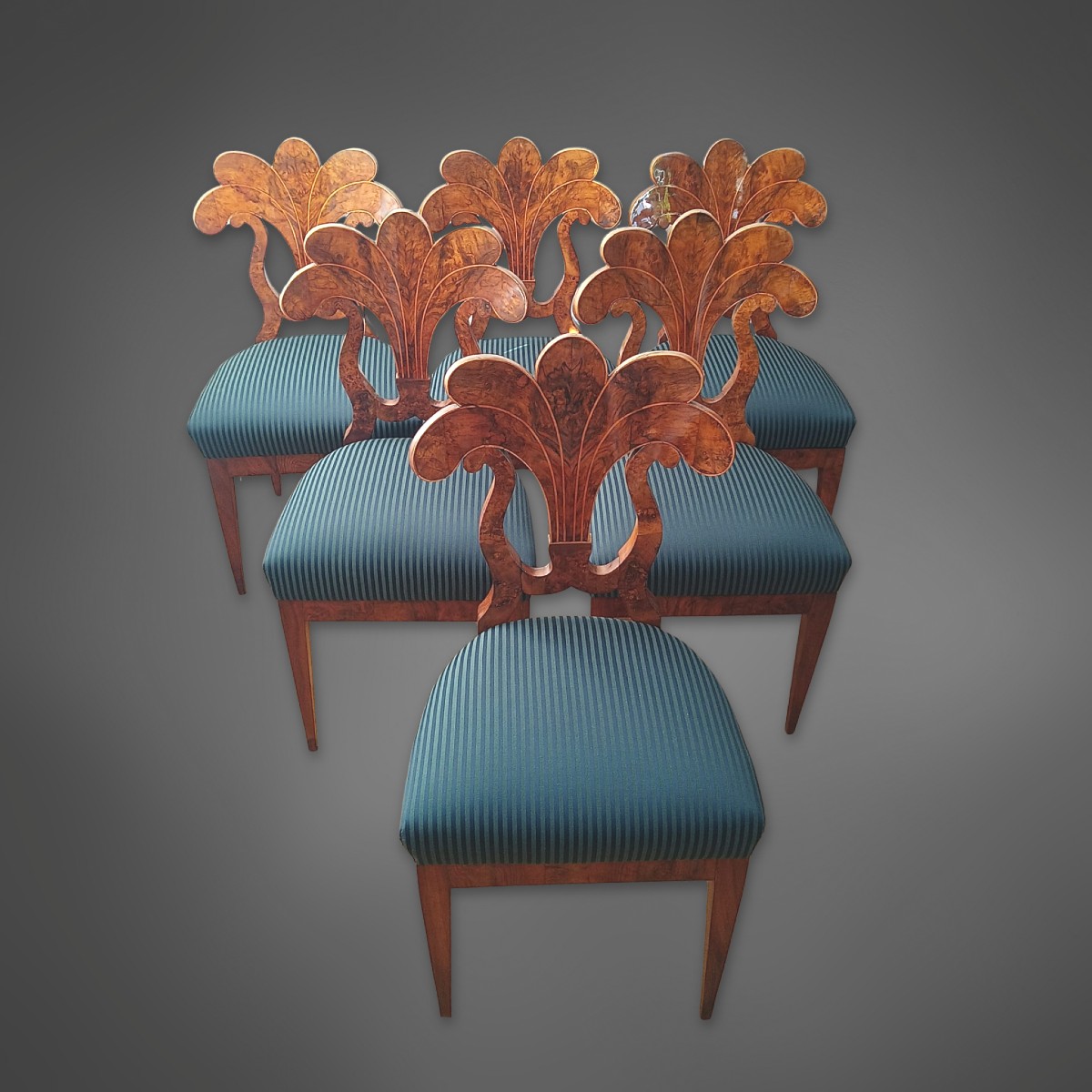 Six  chaises de salle à manger Biedermeier, vers 1830 Vienne 