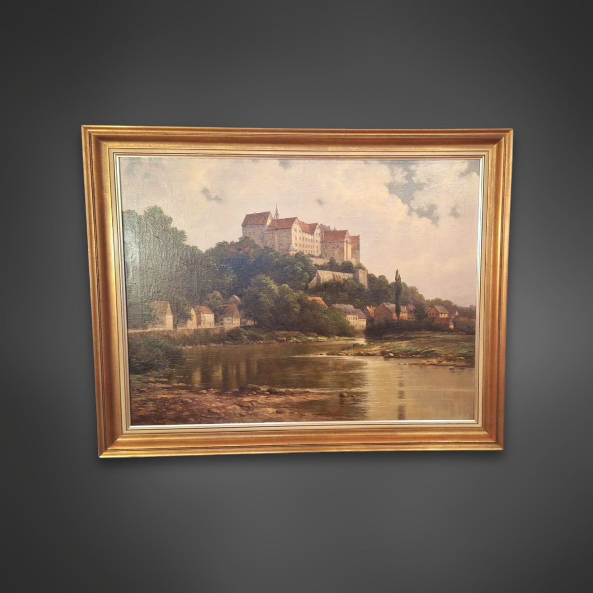 Huile sur toile – Franz Becker, Château de Colditz, 1926-photo-2