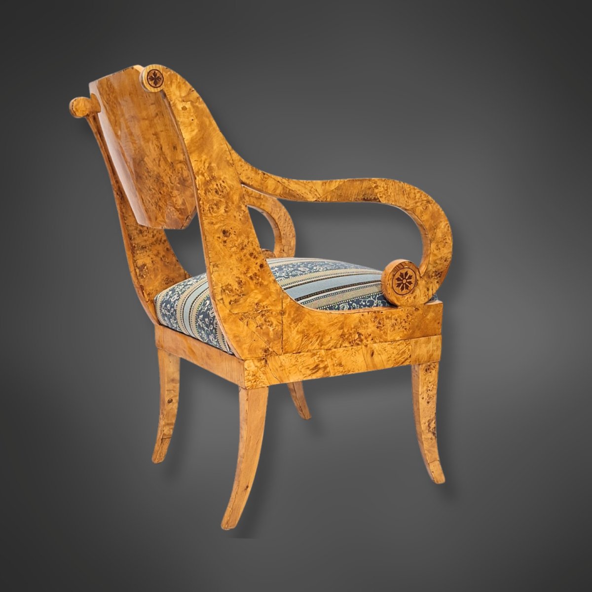 Quatre fauteuils, bouleau madré, Biedermeier russe/balte, vers 1835/40-photo-2