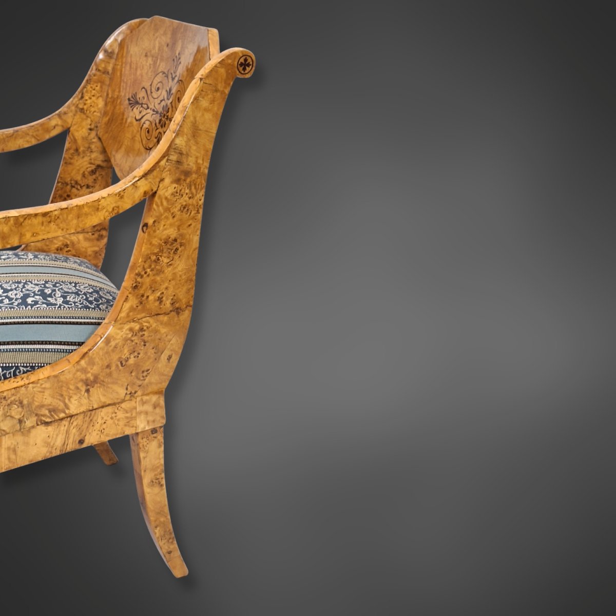 Quatre fauteuils, bouleau madré, Biedermeier russe/balte, vers 1835/40-photo-4