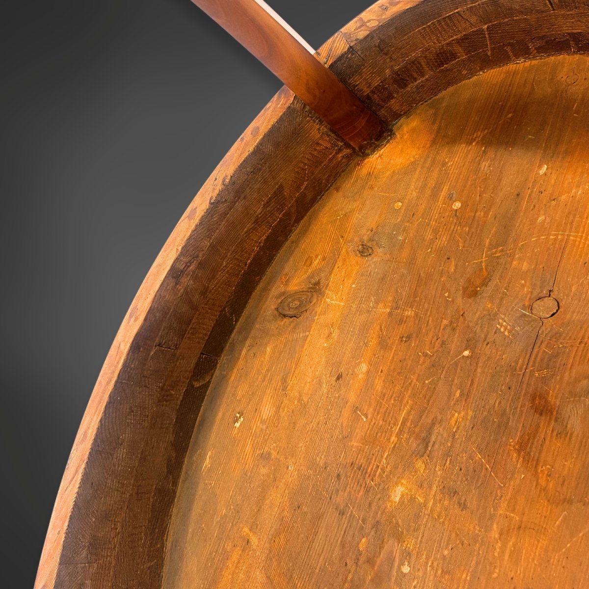Oval Biedermeier Side Table, Cherry Wood Veneer, 1825-photo-4