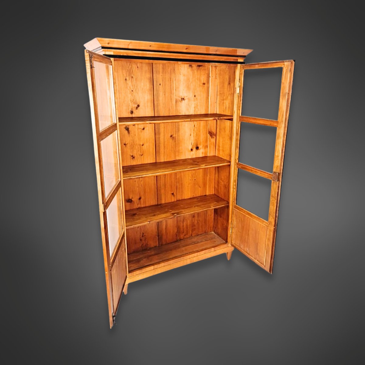 Vitrine Biedermeier, à deux portes, merisier massif, Allemagne du Sud 1825-photo-4