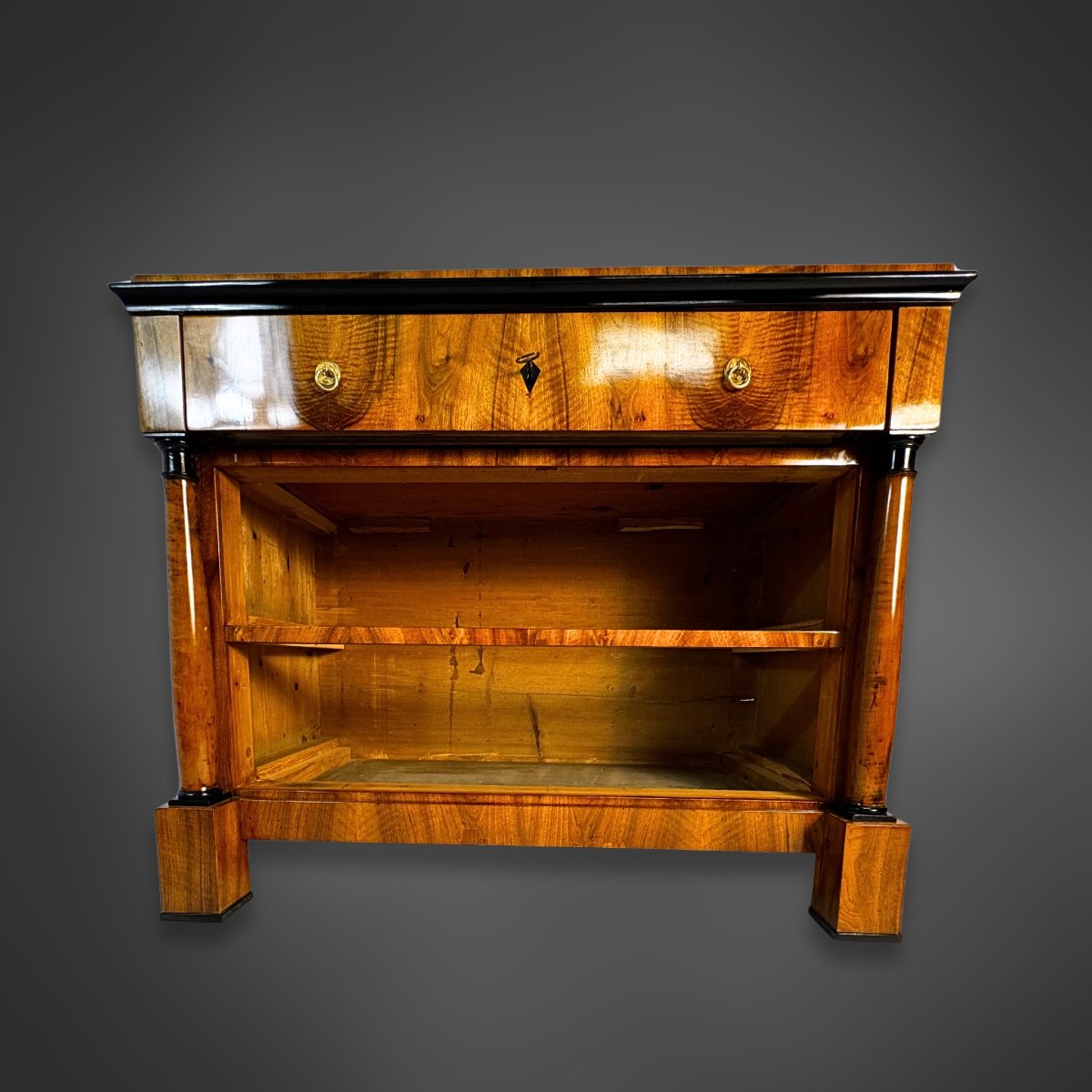 Biedermeier Chest Of Drawers And Writing Desk In Walnut – Circa 1820–1830-photo-7