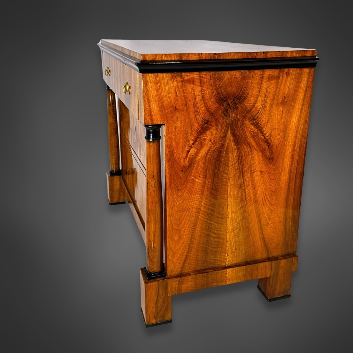 Biedermeier Chest Of Drawers And Writing Desk In Walnut – Circa 1820–1830-photo-8