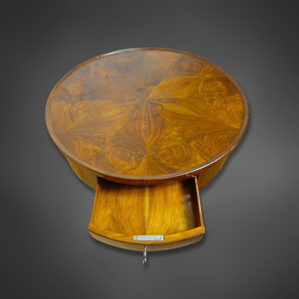 Table d'appoint Biedermeier à plateau tournant, noyer, vers 1825-photo-2