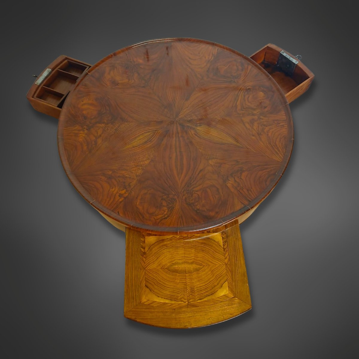 Table d'appoint Biedermeier à plateau tournant, noyer, vers 1825-photo-4