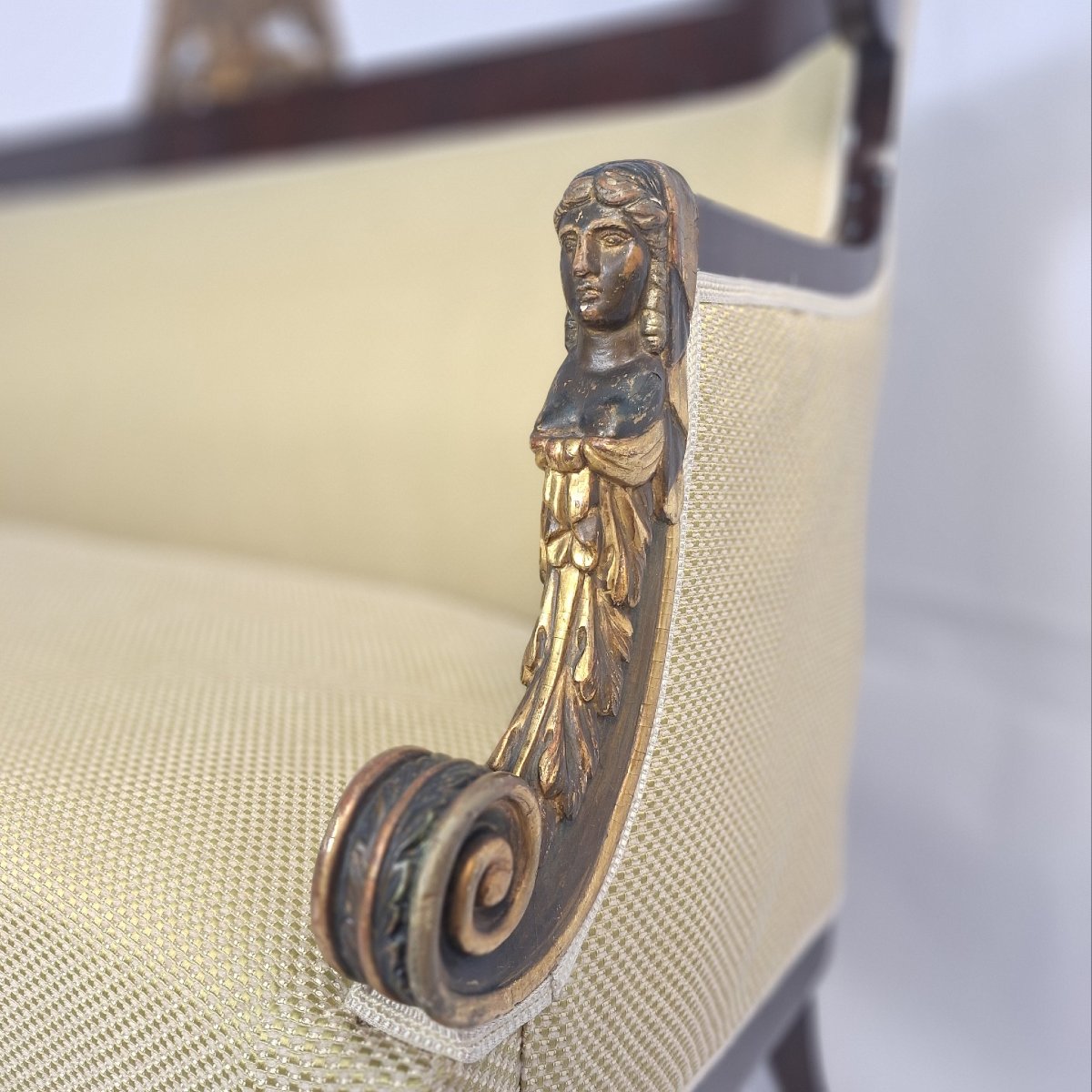 Ensemble de sièges Biedermeier viennois : un canapé et deux fauteuils, acajou, vers 1810-photo-3