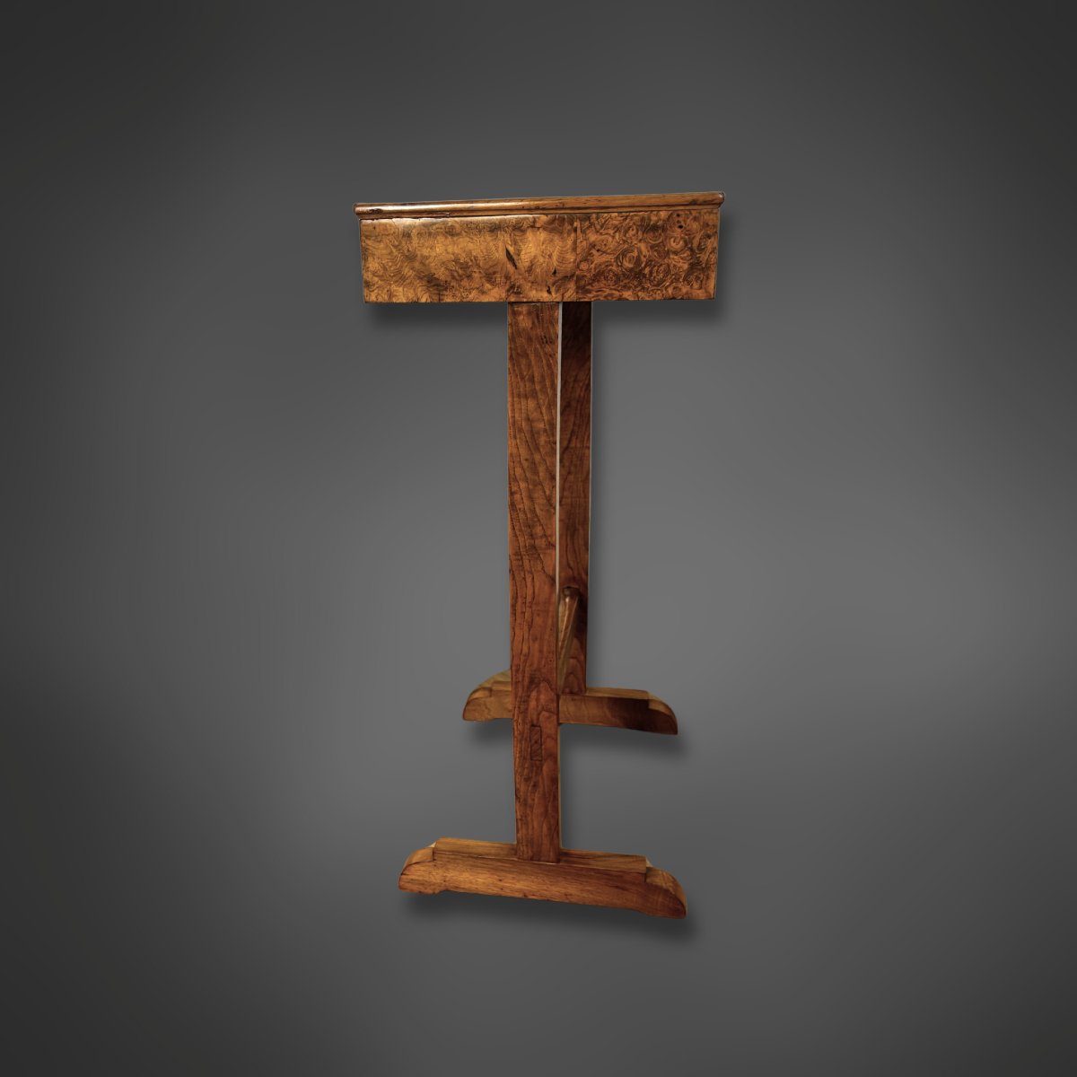 Petite table d'appoint Biedermeier, loupe de noyer, vers 1825-photo-3