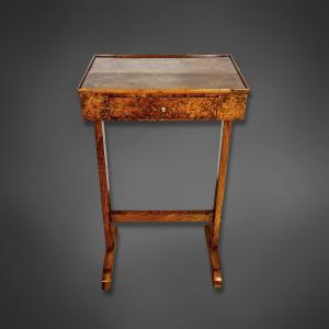 Small Biedermeier Side Table, Burr Walnut, Circa 1825