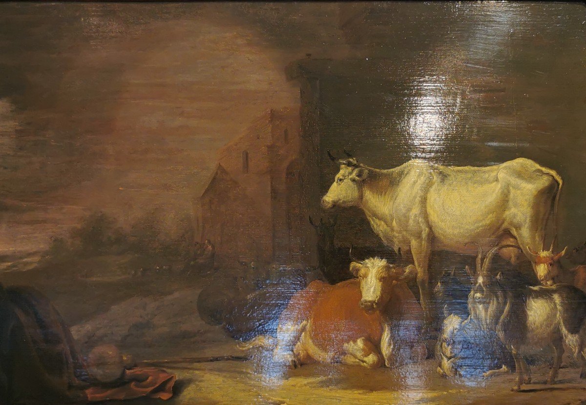 Aelbert Cuyp "animals In The Barn With Attentive Shepherds"-photo-2