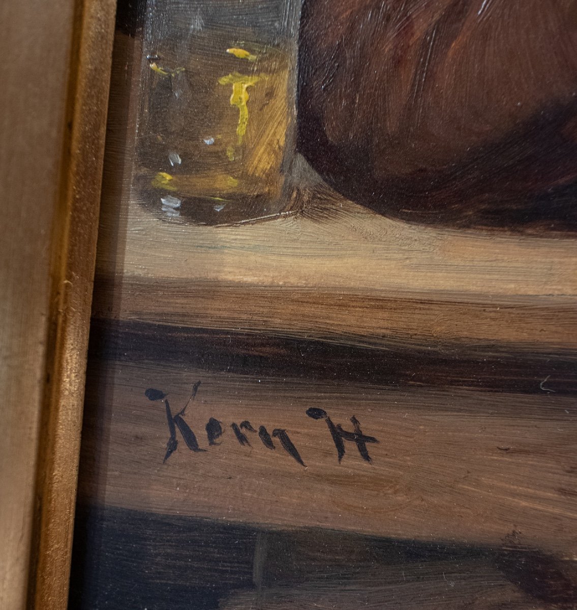 Hermann Kern, Painting, Oil On Wood, "portrait Of A Man"-photo-3