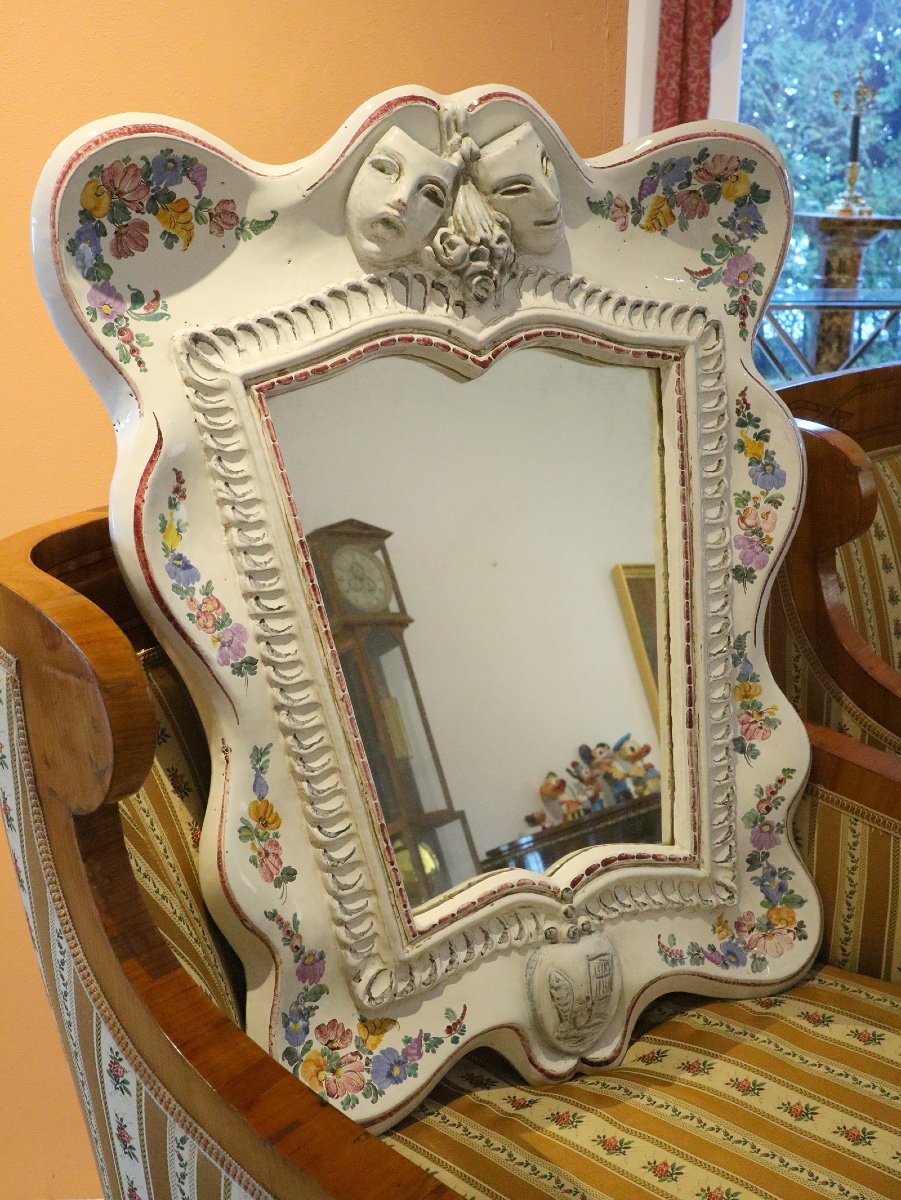 Miroir Art Nouveau,  Céramique Peinte-photo-4