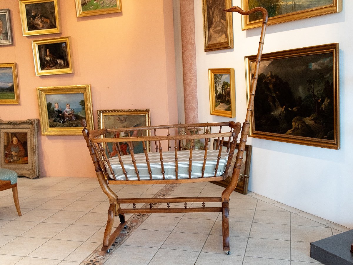 Biedermeier Cradle, France 1840, Cherry Wood-photo-3