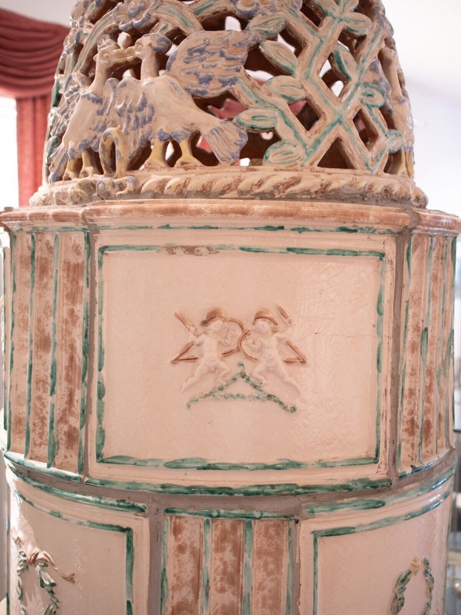 Art Nouveau Earthenware Stove Berthold Löffler Vienna Circa 1900-photo-2