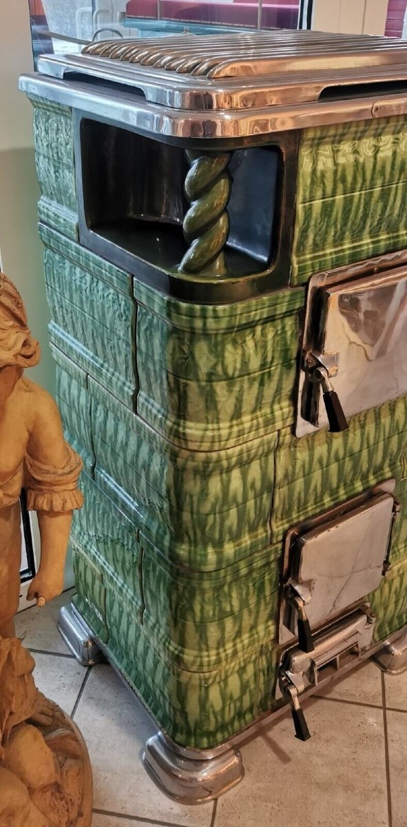 Gmundner Earthenware Stove Circa 1930-photo-2