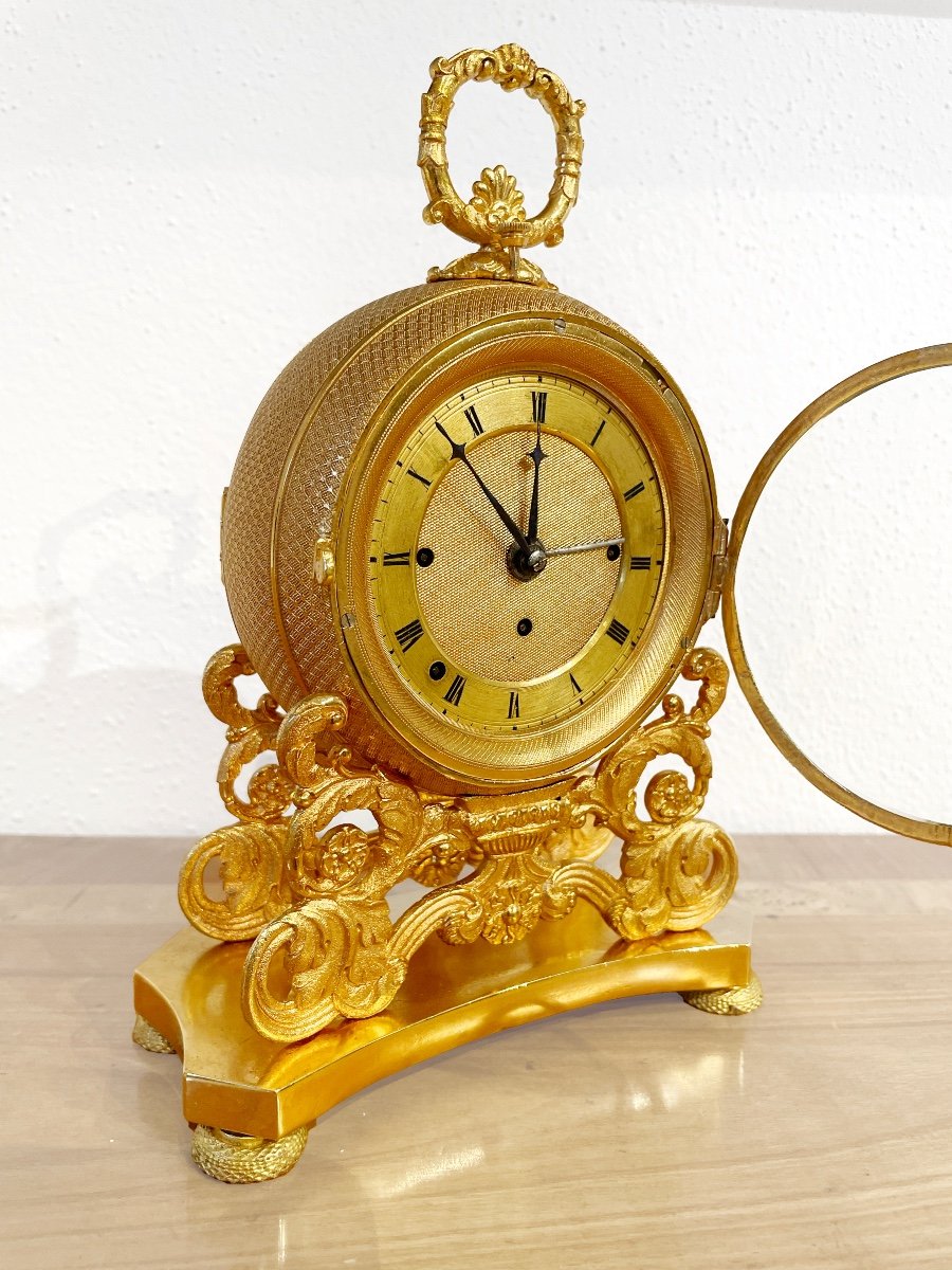  Viennese Empire Travel Alarm Clock, Vienna Circa 1810-photo-2