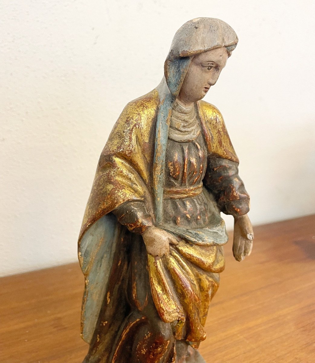 Baroque Sainte Marie, Carved And Colored Wood -photo-4