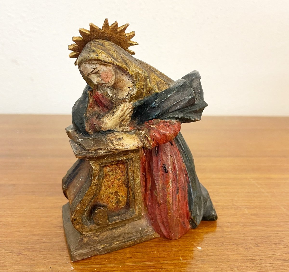 Baroque Sainte Marie, Carved And Colored Wood -photo-5
