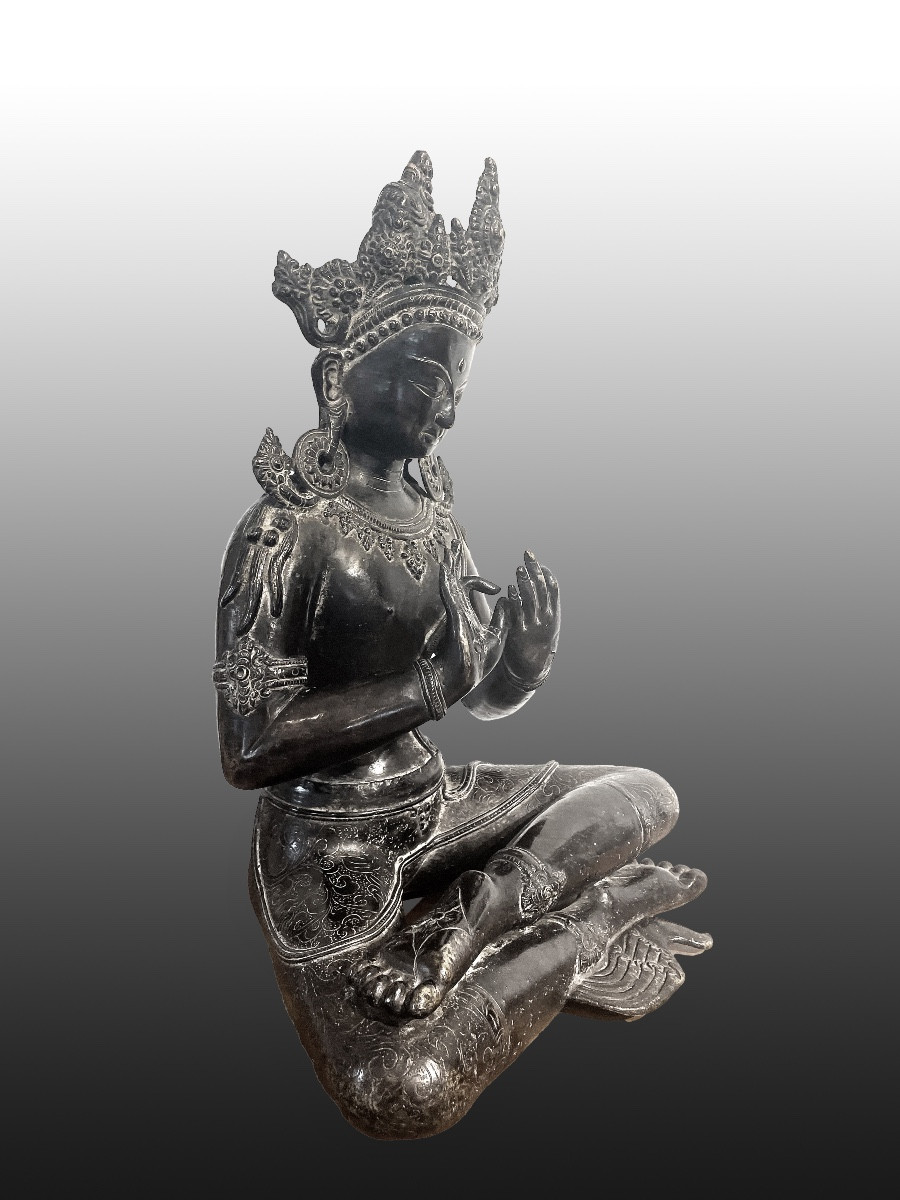 Figure de Bouddha en bronze, vers 1880-photo-2
